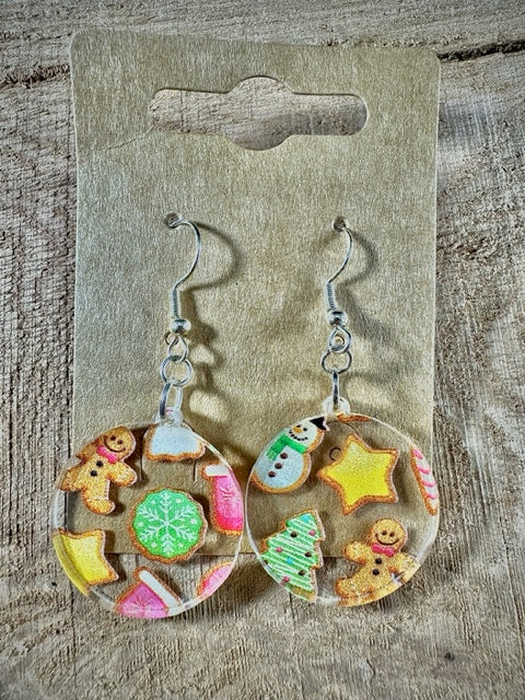 Circle Christmas Earrings