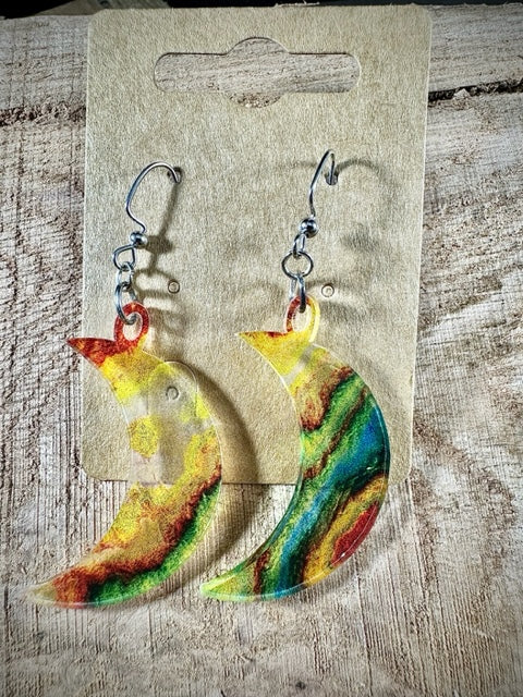 Half Moon Acrylic Earrings